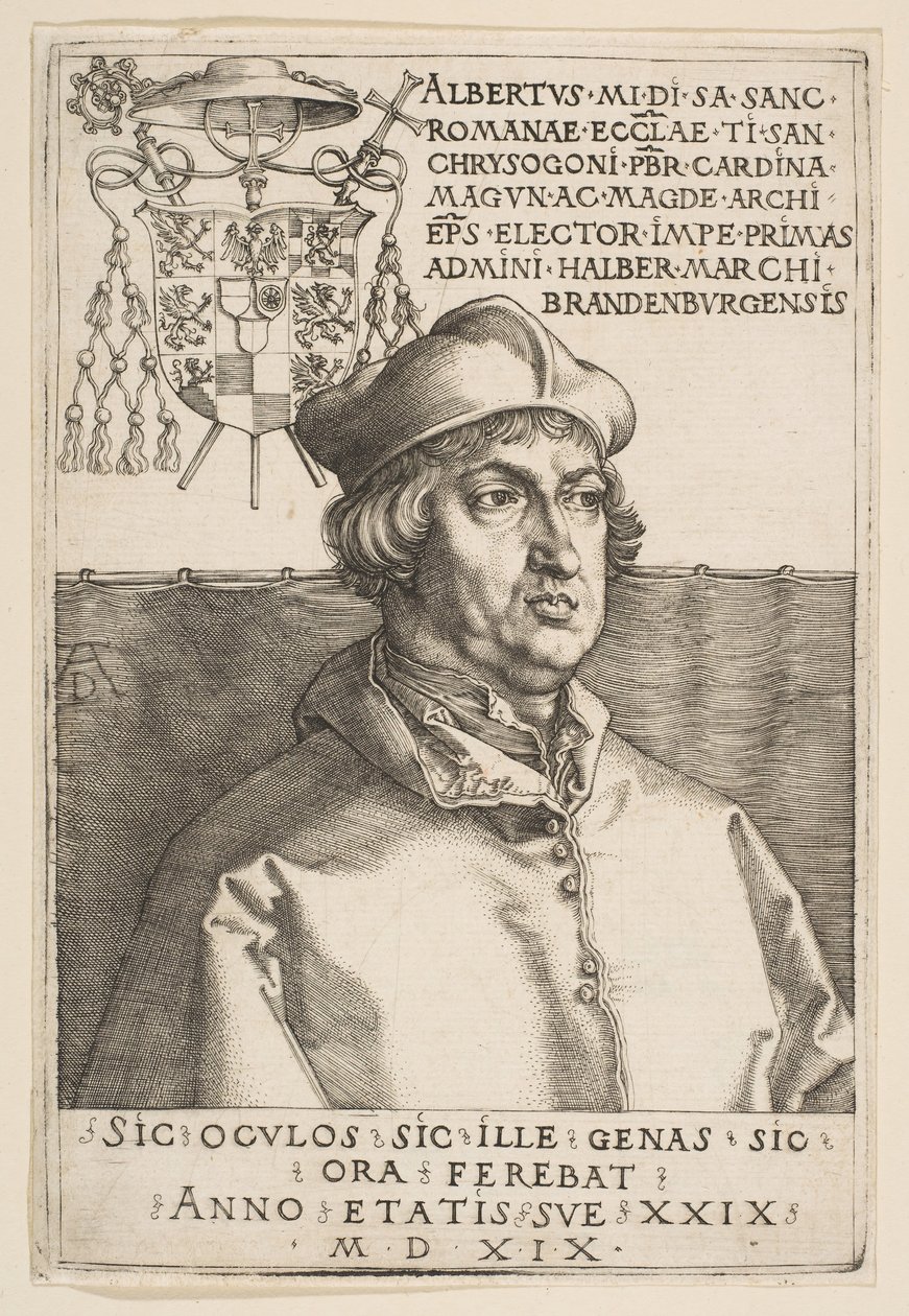 Kardynał Albrecht Brandenburgii, 1519. autorstwa Albrecht Dürer