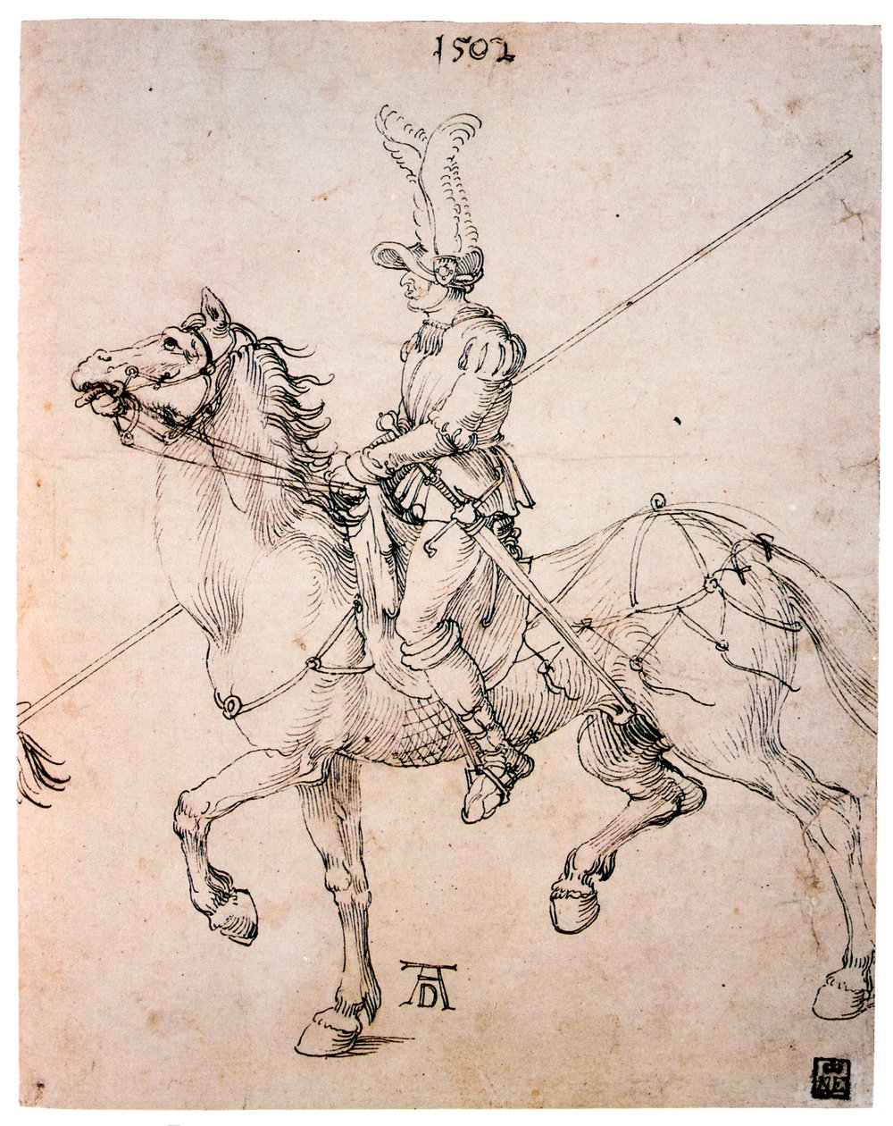 Kawaler z Lancą, 1502 autorstwa Albrecht Dürer