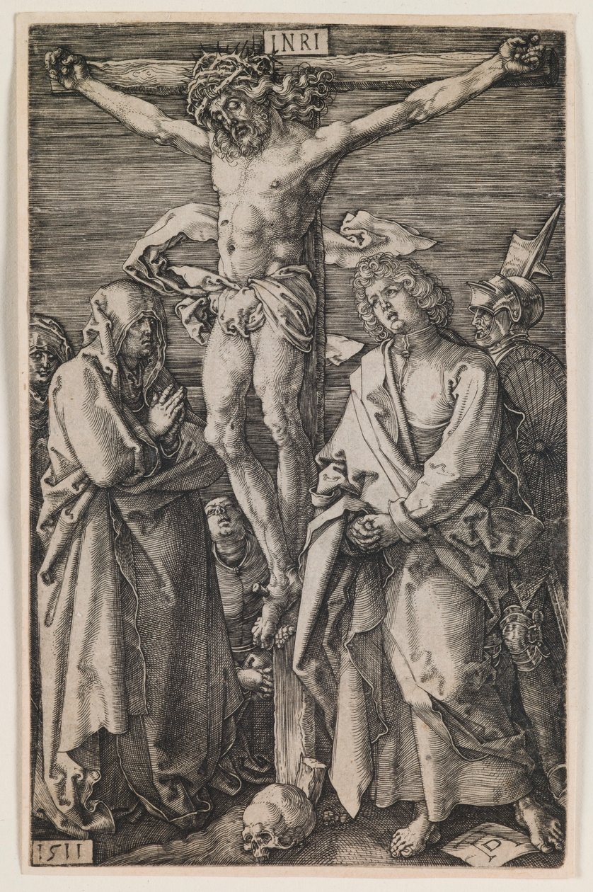 Ukrzyżowanie z cyklu „Pasja wyryta” autorstwa Albrecht Dürer