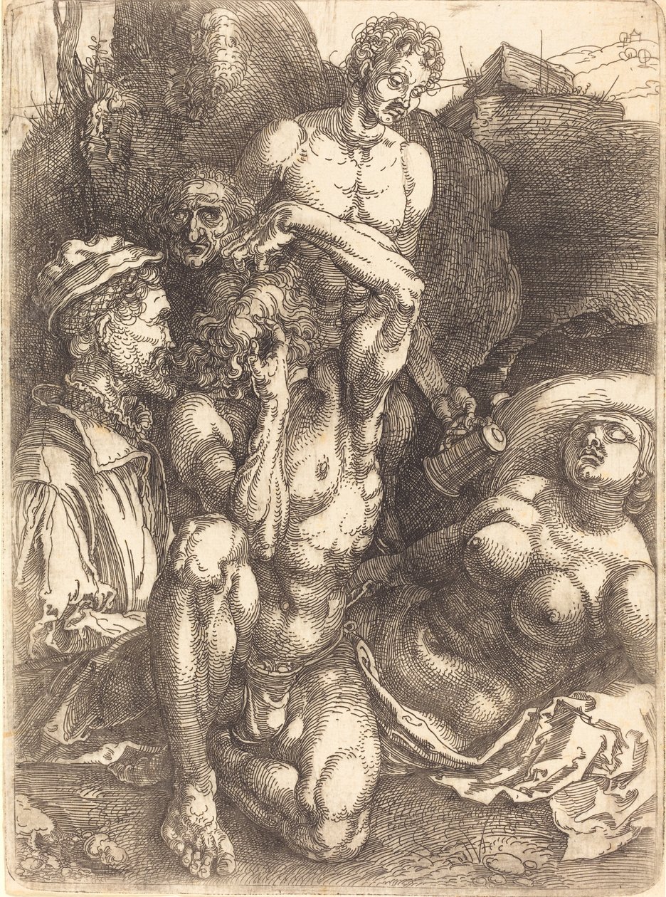Zdesperowany człowiek, prawdopodobnie 15141515. autorstwa Albrecht Dürer