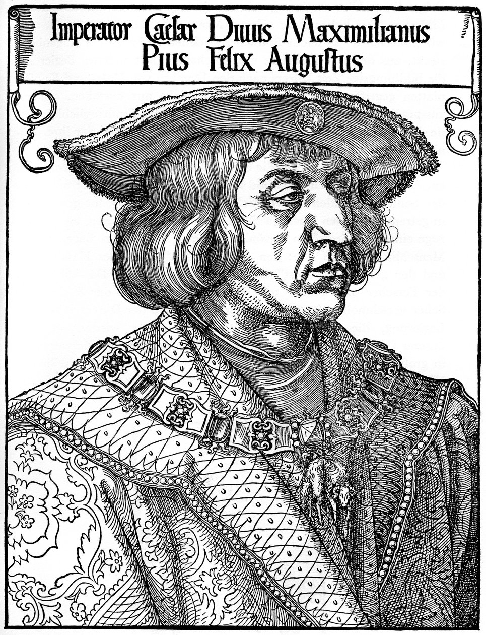 Cesarz Maksymilian I, 1519, 1936 autorstwa Albrecht Dürer
