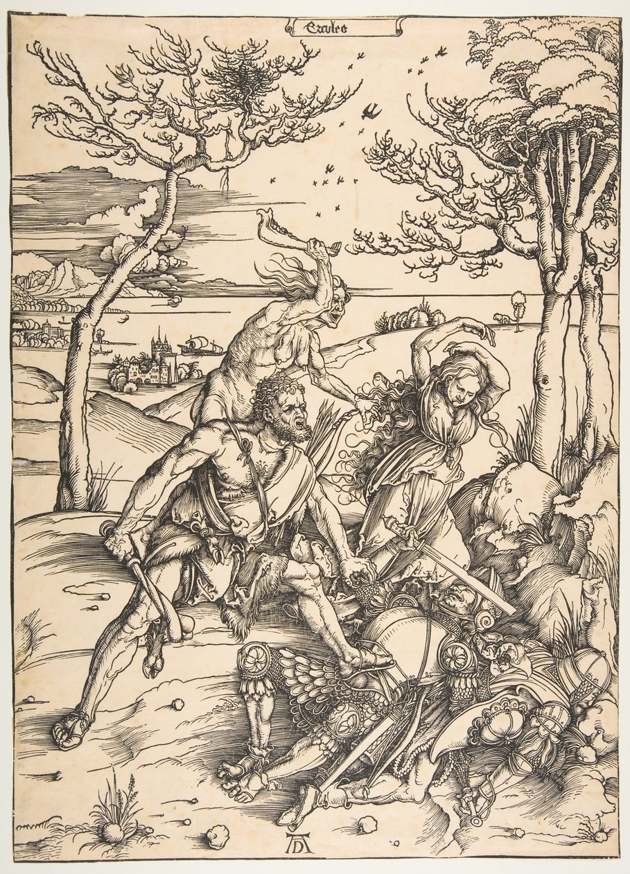 Herkules podbija bliźnięta Molionide.n.d. autorstwa Albrecht Dürer