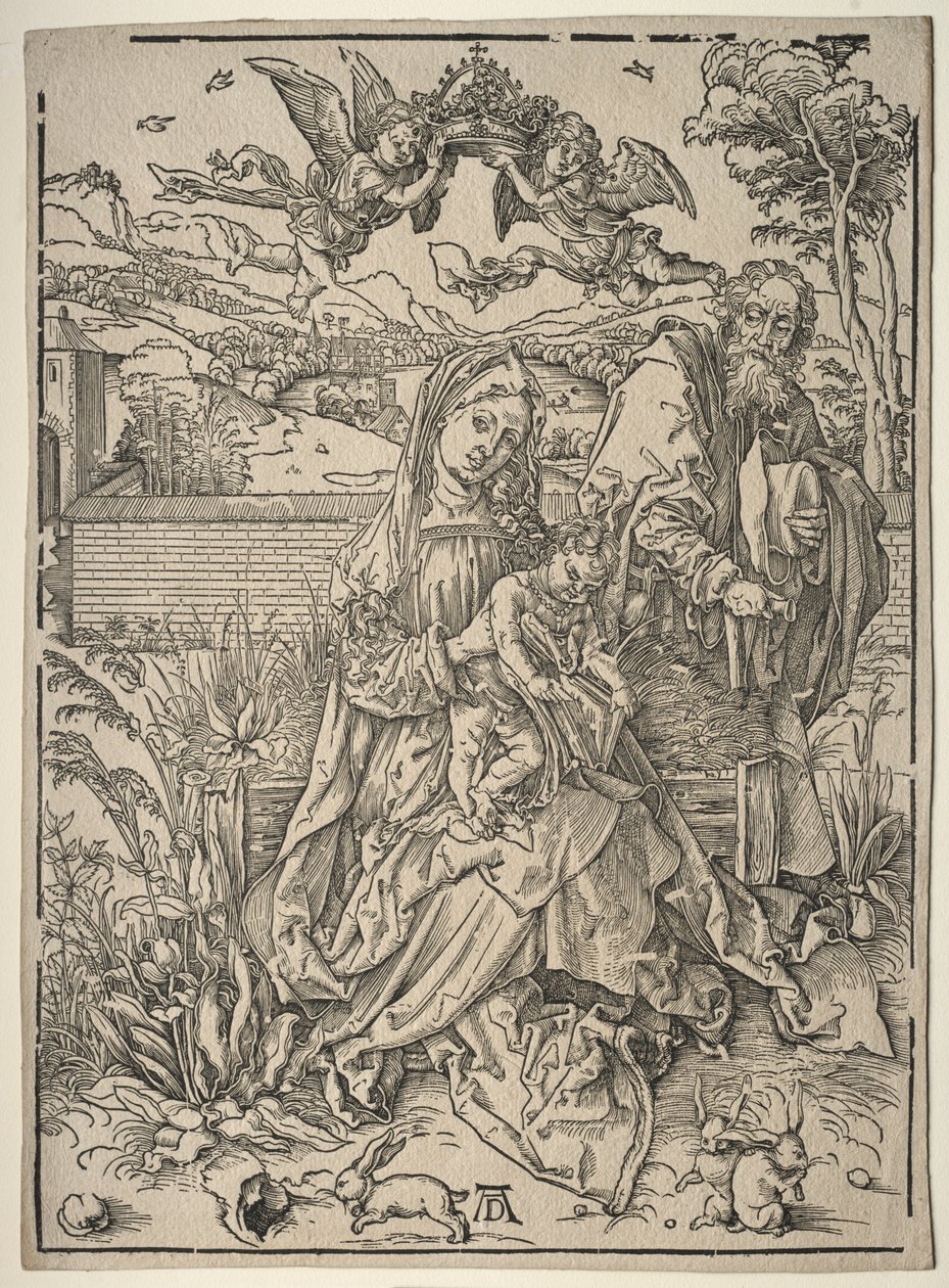 Święta Rodzina z Trzema Zającemi. autorstwa Albrecht Dürer