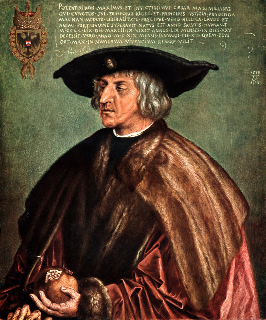 Kajzer Maksymilian I, 1519 autorstwa Albrecht Dürer