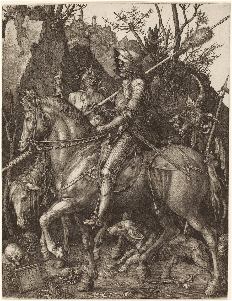 Rycerz, Śmierć i Diabeł autorstwa Albrecht Dürer