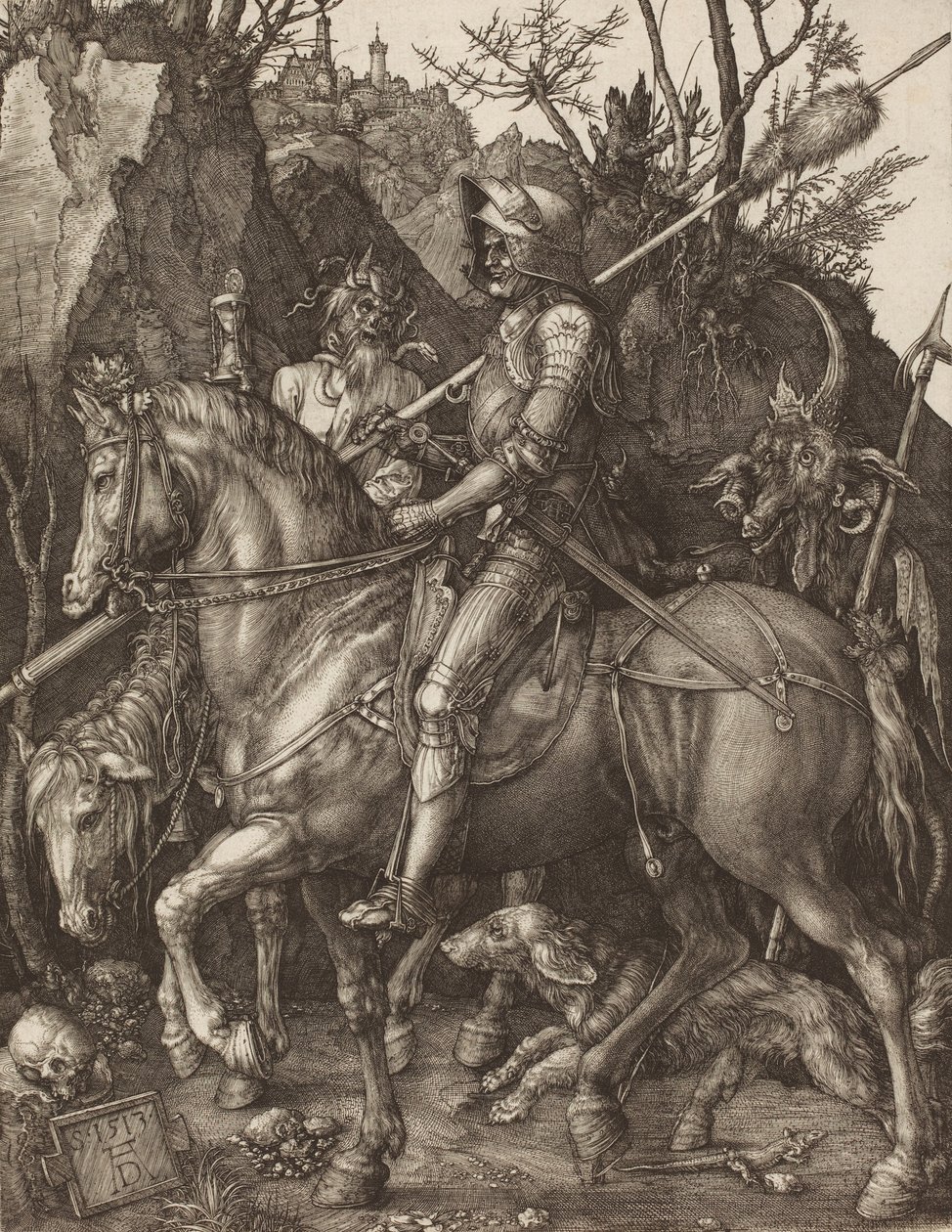 Rycerz, Śmierć i Diabeł, 1513. autorstwa Albrecht Dürer