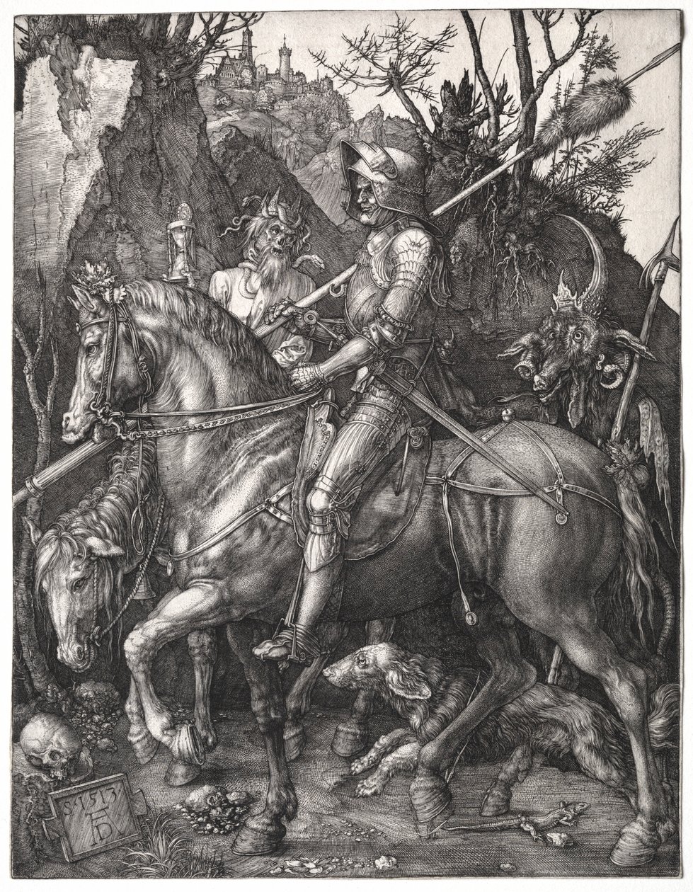 Rycerz, Śmierć i Diabeł, 1513. autorstwa Albrecht Dürer