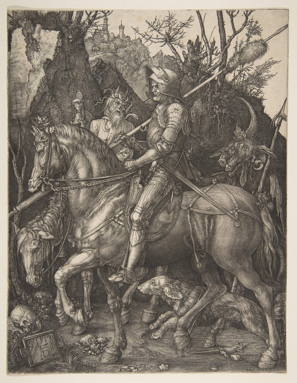 Rycerz, Śmierć i Diabeł, 1513. autorstwa Albrecht Dürer