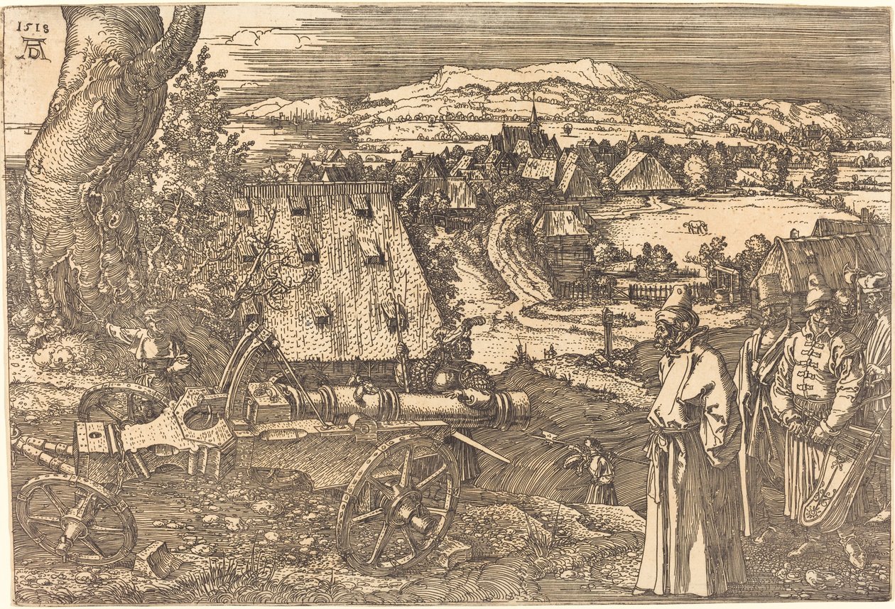 Krajobraz z armatą autorstwa Albrecht Dürer