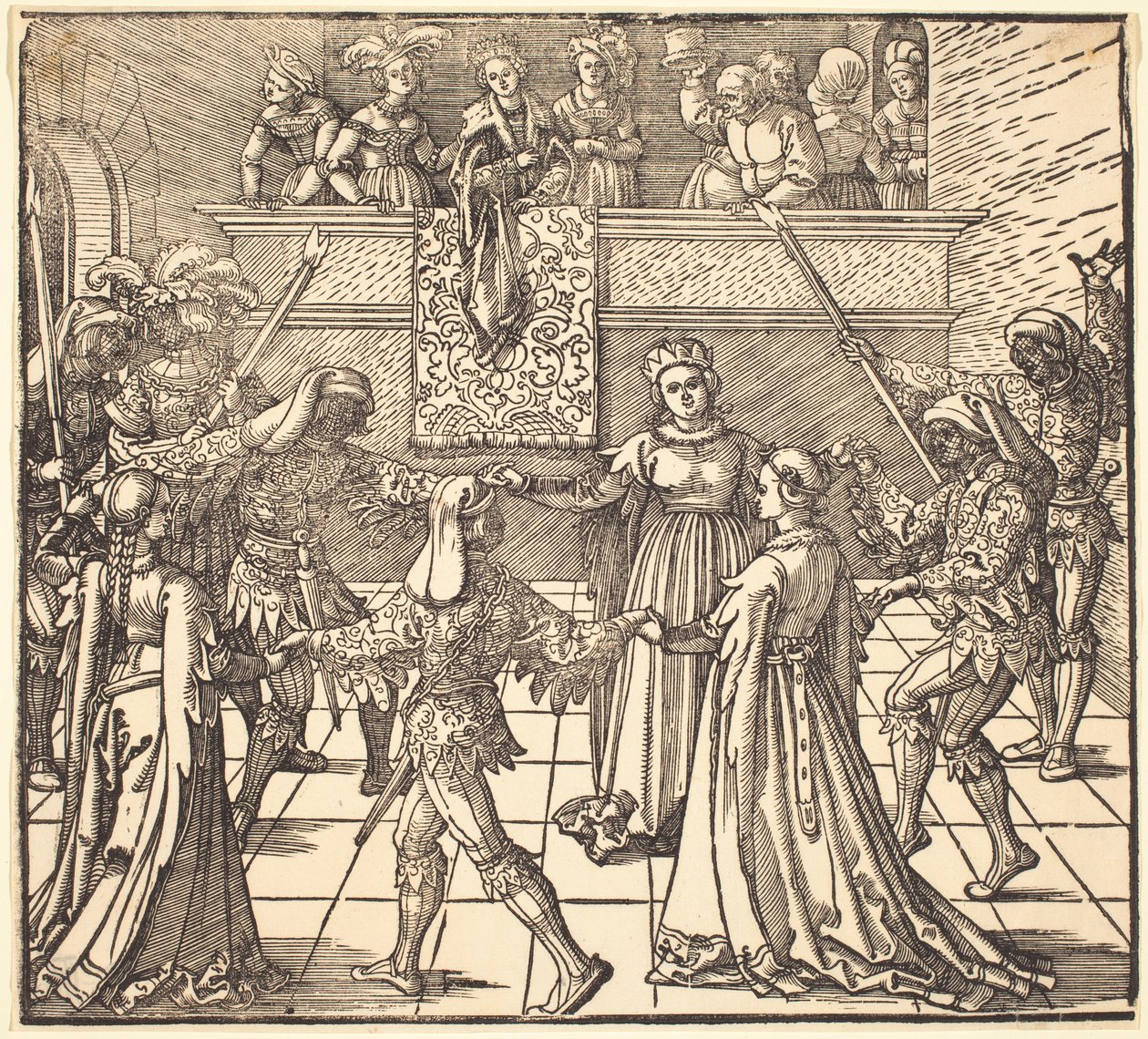 Maskarada Taniec z pochodniami autorstwa Albrecht Dürer