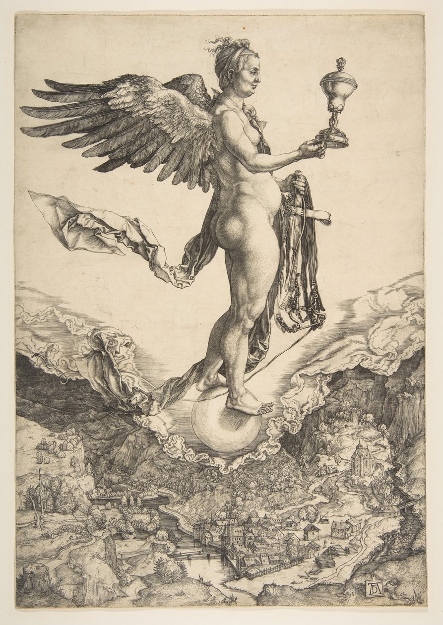 Nemezis Wielka Fortuna, ca. 1501. autorstwa Albrecht Dürer