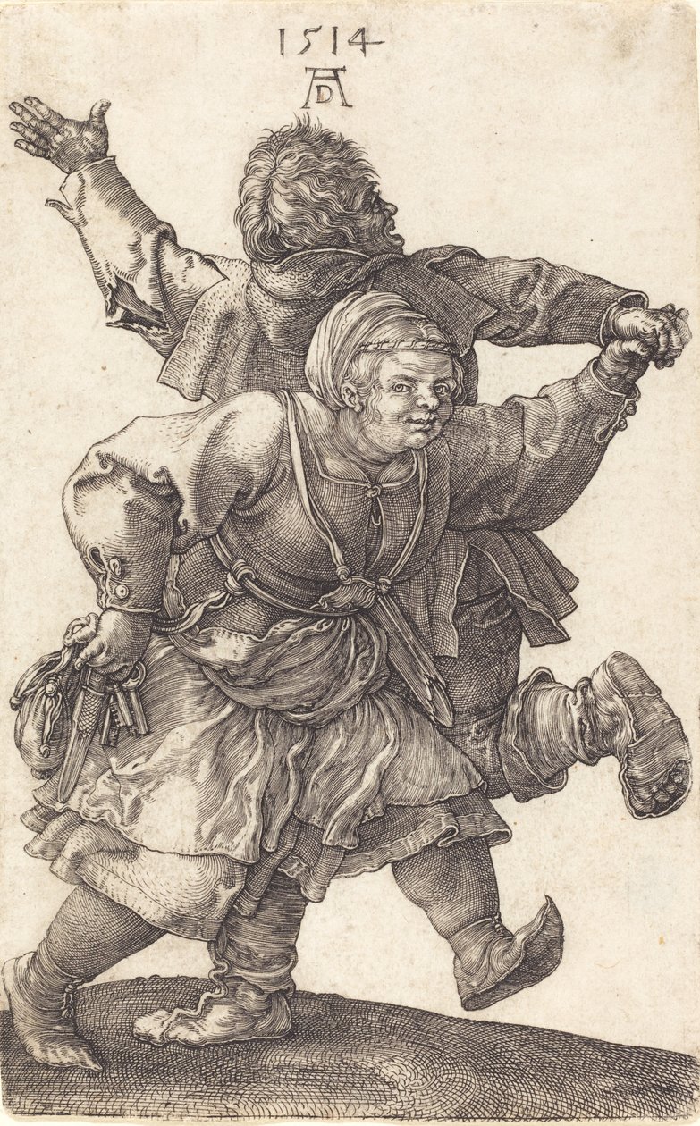 Tańcząca para chłopska, 1514. autorstwa Albrecht Dürer