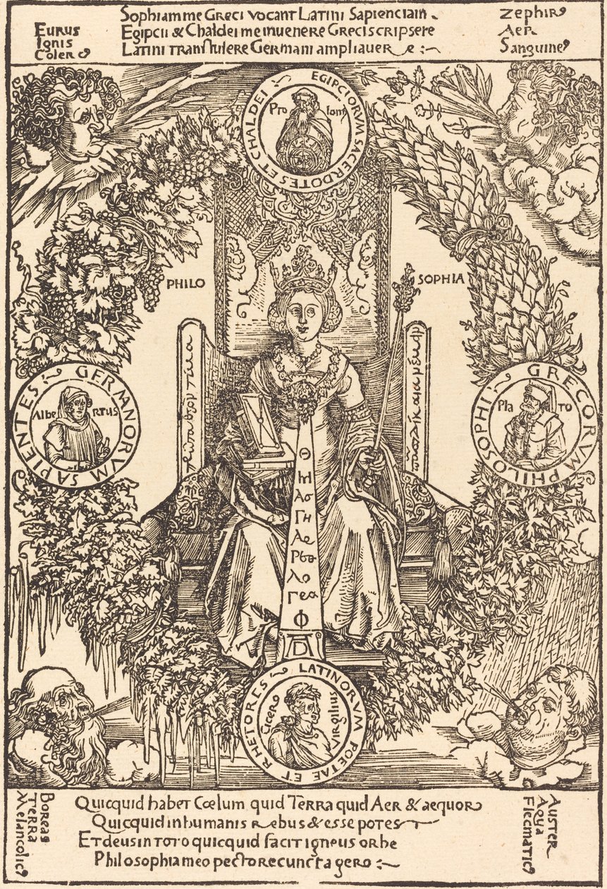 Filozofia, prawdopodobnie 1502. autorstwa Albrecht Dürer