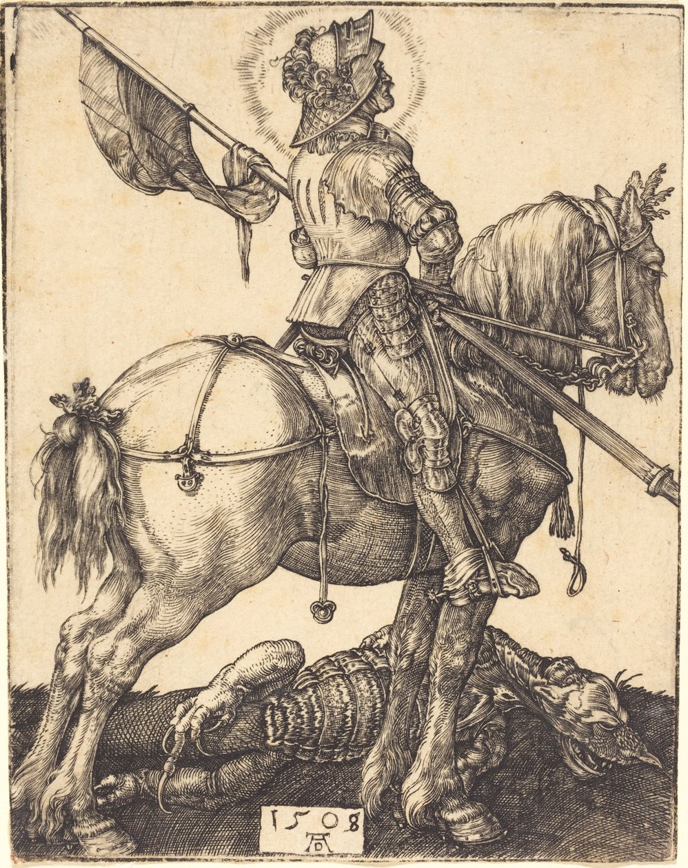 Święty Jerzy na koniu autorstwa Albrecht Dürer