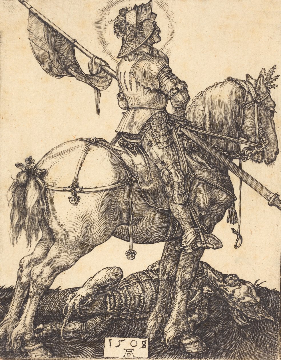 Święty Jerzy na koniu, 1508. autorstwa Albrecht Dürer