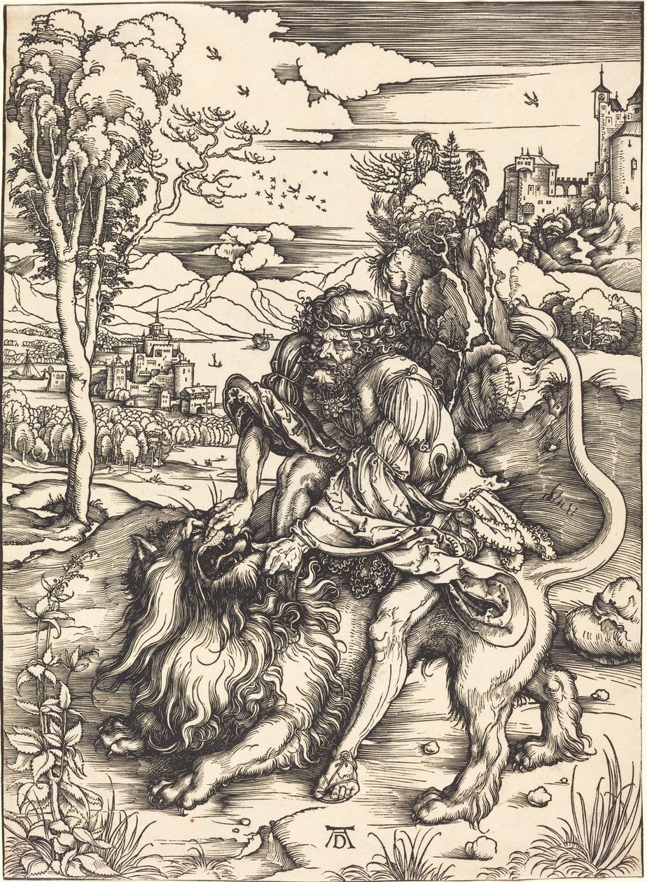 Samson walczący z lwem autorstwa Albrecht Dürer