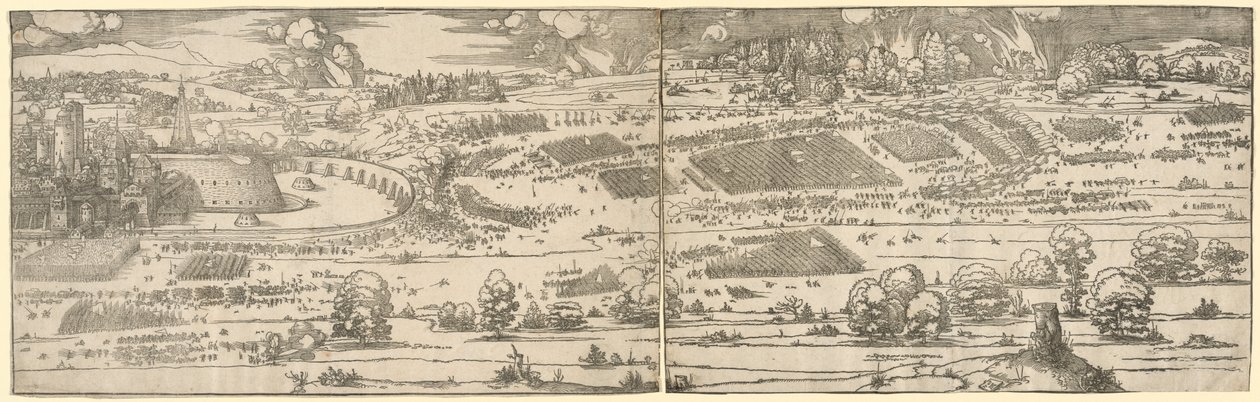 Oblężenie twierdzy. autorstwa Albrecht Dürer