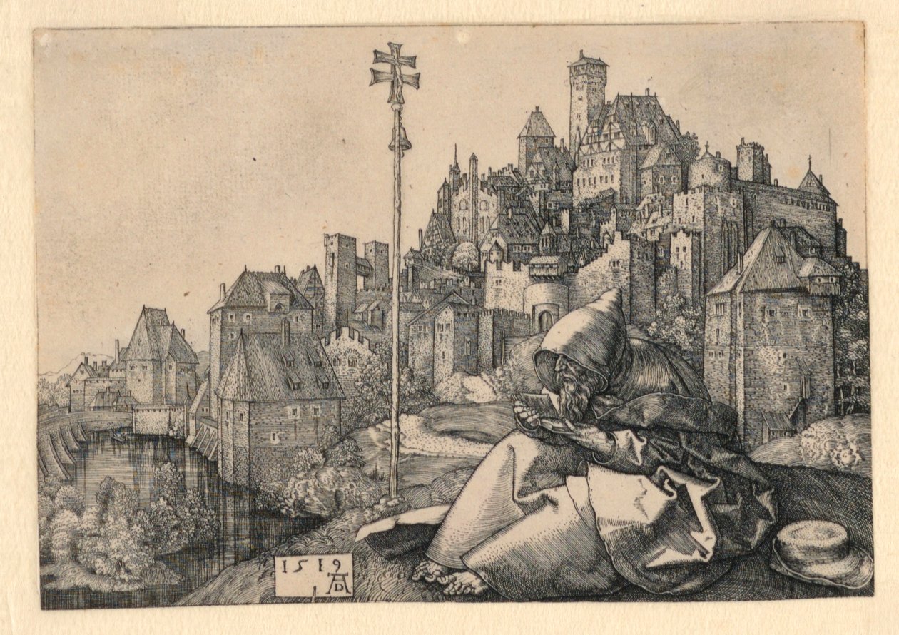Św. Antoni czytanie autorstwa Albrecht Dürer