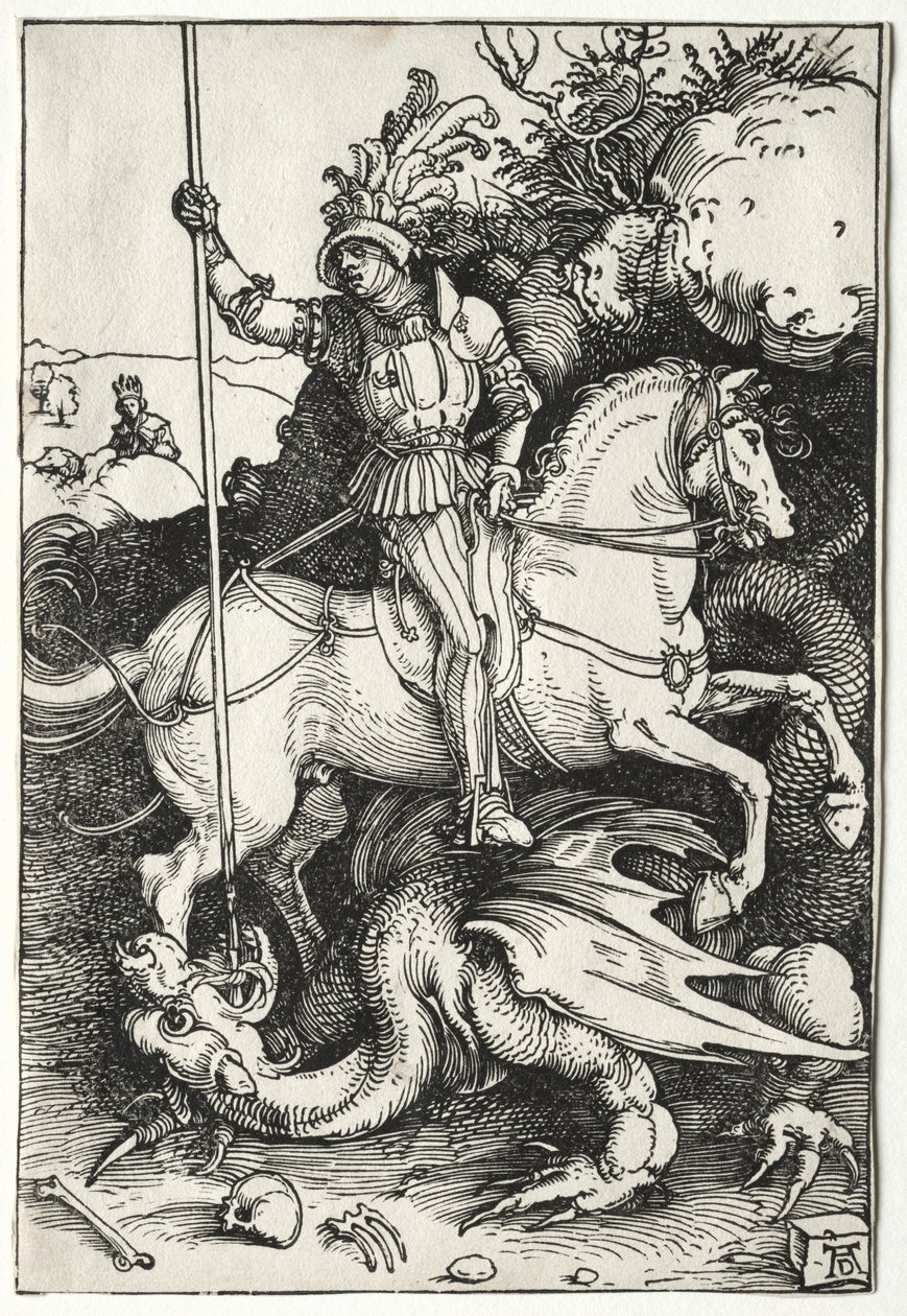 Św. Jerzy zabija smoka autorstwa Albrecht Dürer