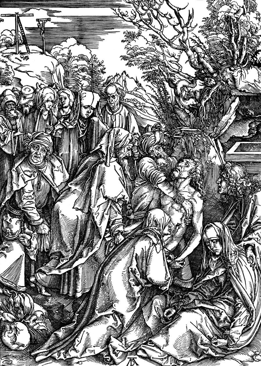„Złożenie do grobu”, ok. 1497–1500. autorstwa Albrecht Dürer