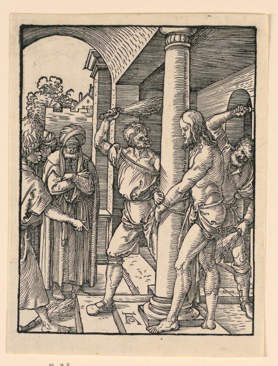 Biczowanie, z serii „Mała pasja” autorstwa Albrecht Dürer