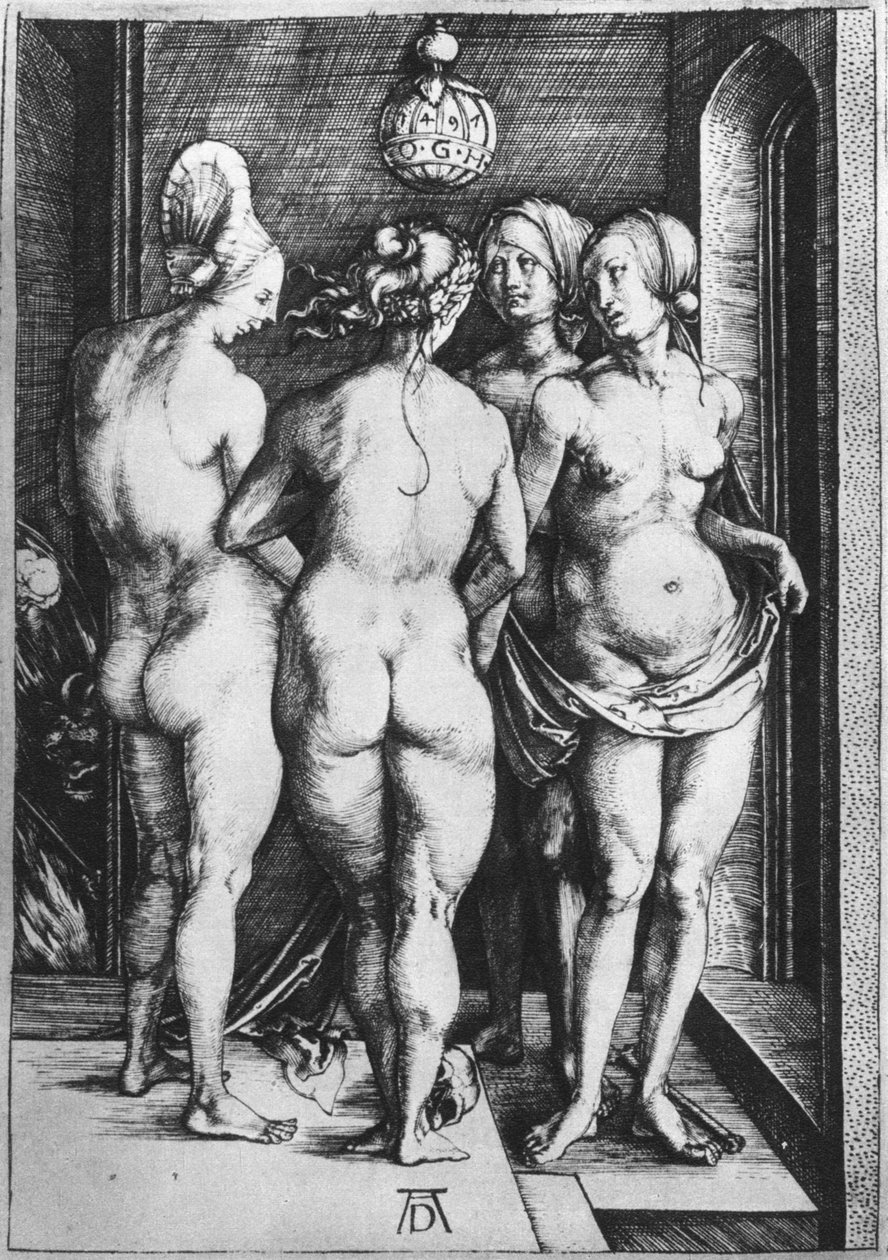Cztery czarownice, 1497, 1936 autorstwa Albrecht Dürer