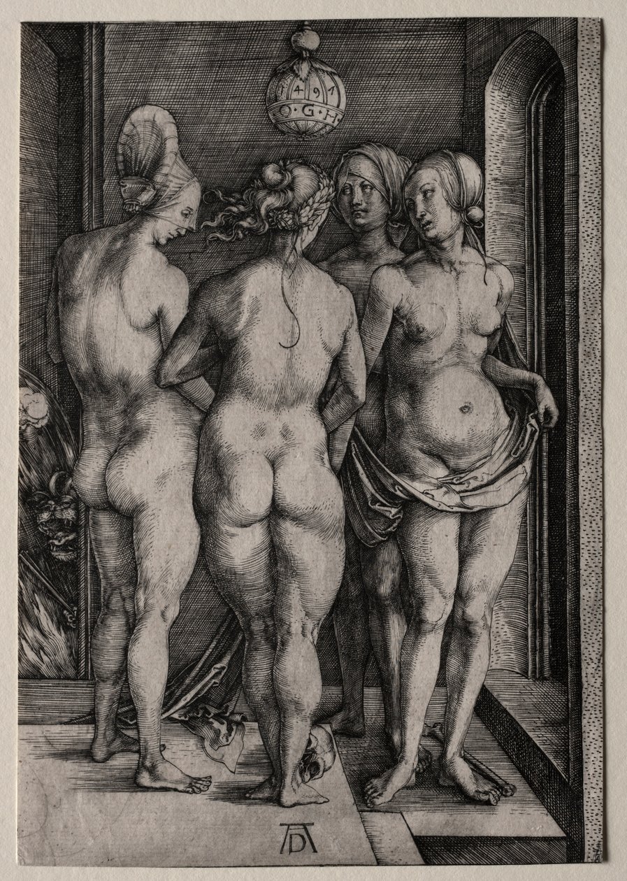 Cztery czarownice Cztery nagie kobiety, 1497. autorstwa Albrecht Dürer