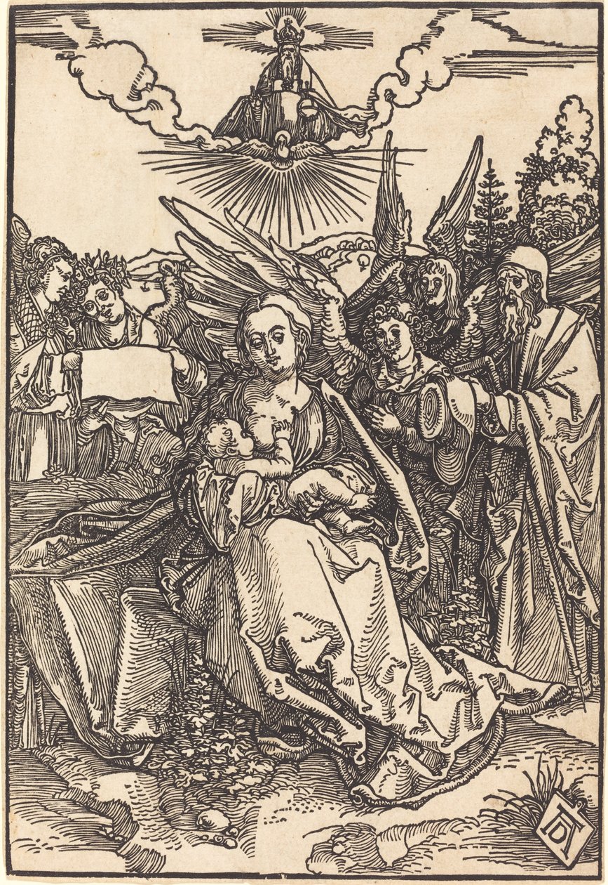 Święta Rodzina z Pięciu Aniołami autorstwa Albrecht Dürer