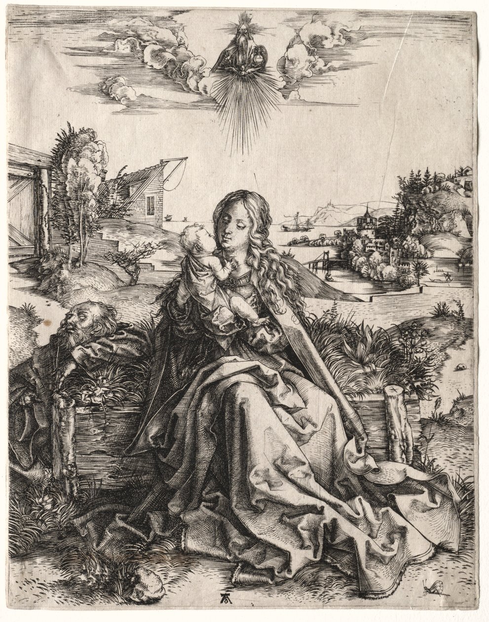 Święta Rodzina z Motylem. autorstwa Albrecht Dürer