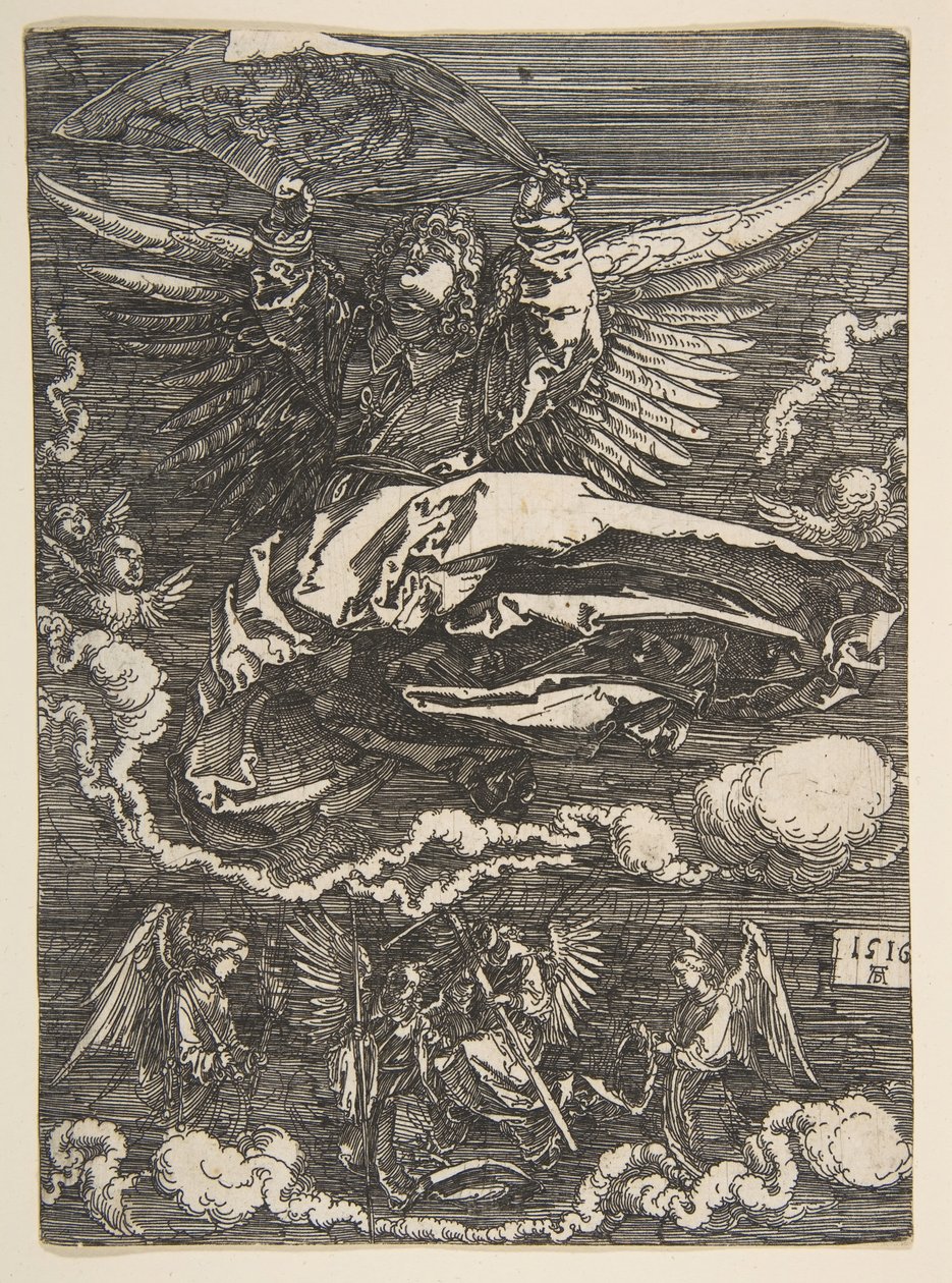Sudarium trzymane przez jednego anioła, 1516. autorstwa Albrecht Dürer