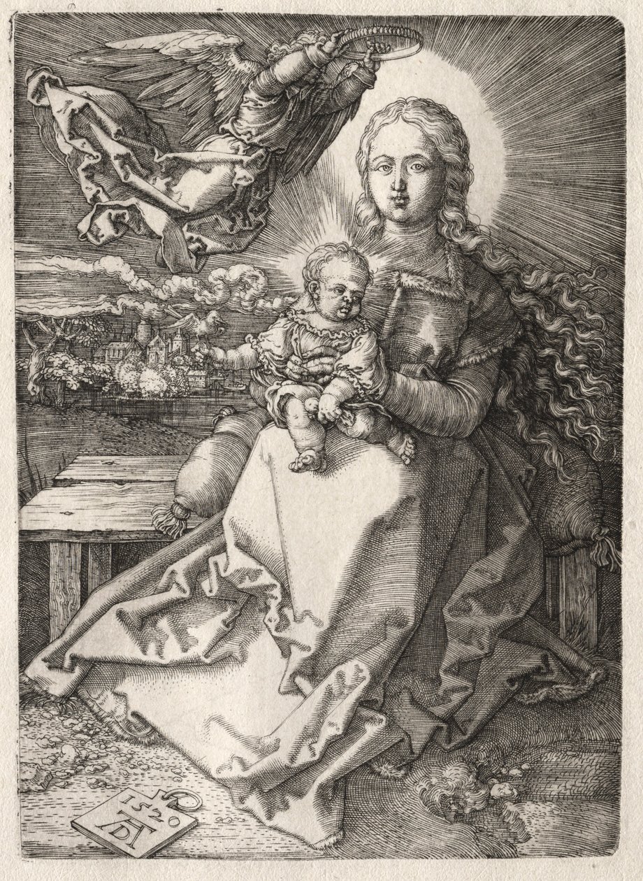 Dziewica ukoronowana przez anioła, 1520. autorstwa Albrecht Dürer