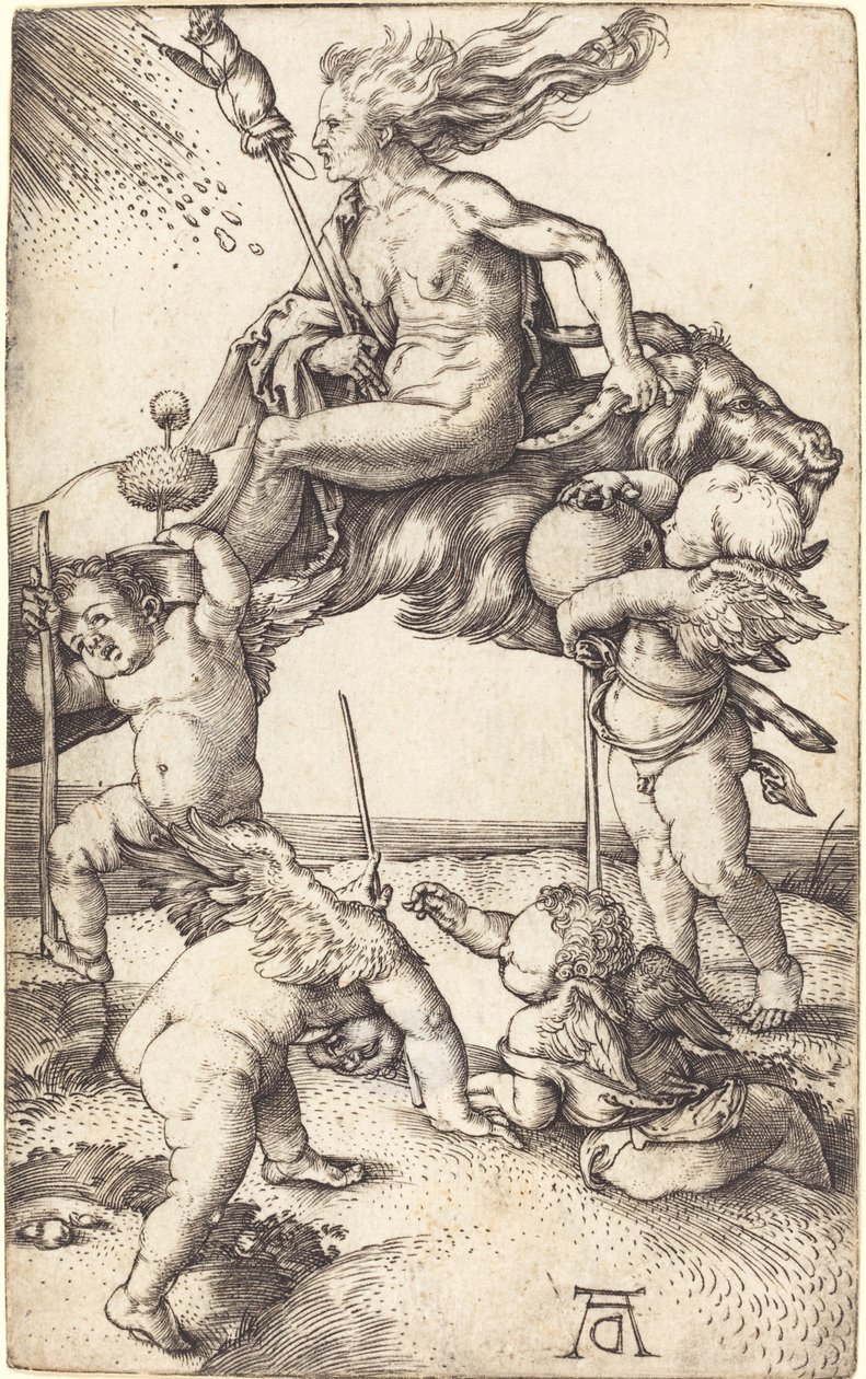 Wiedźma jadąca na kozie autorstwa Albrecht Dürer