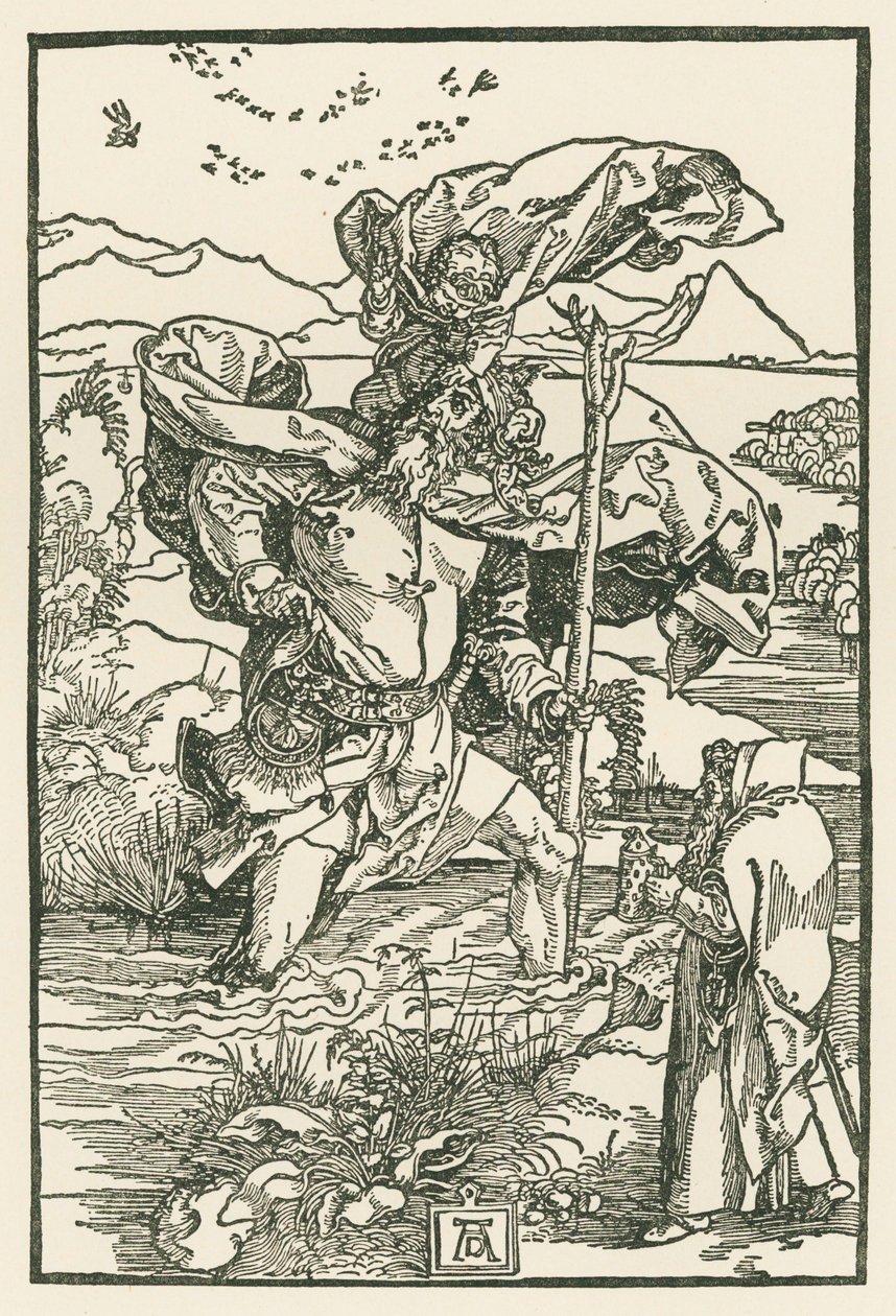 Święty Krzysztof, ok. 1503-04 (drzeworyt) autorstwa Albrecht Dürer or Duerer