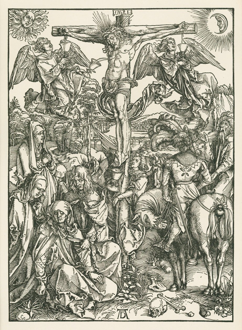 Ukrzyżowanie, ok. 1498 (drzeworyt) autorstwa Albrecht Dürer or Duerer