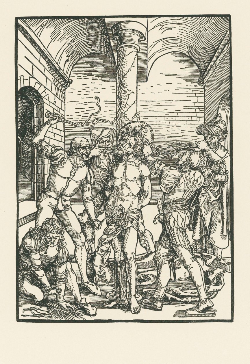 Biczowanie, ok. 1500 r. (drzeworyt) autorstwa Albrecht Dürer or Duerer