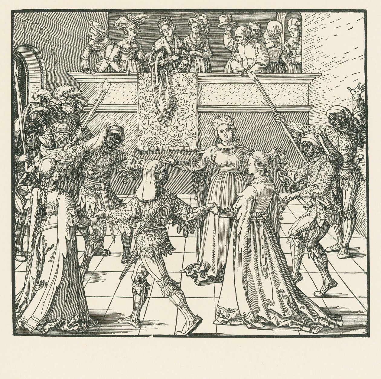 Maskarada (drzeworyt) autorstwa Albrecht Dürer or Duerer