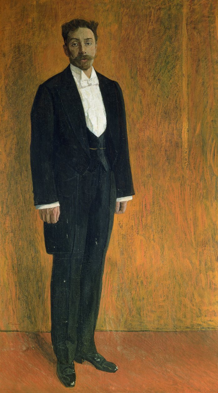 Portret Aleksandra Skriabina (1872-1915) (gwasz i pastel na tekturze) autorstwa Aleksandr Jakovlevic Golovin