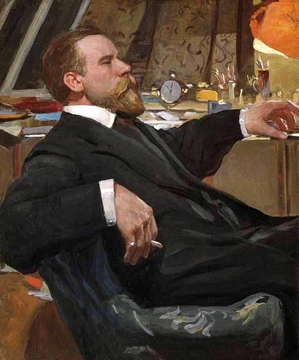 Portret artysty Ivan Goryushkin-Sorokopudovn: -n autorstwa Aleksandr Vakhrameev