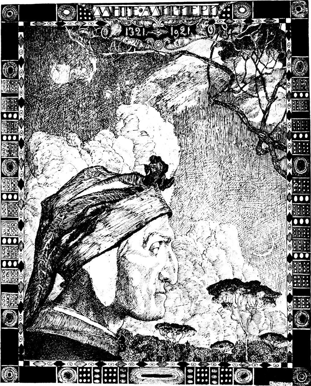 Dante Alighieri, średniowieczny poeta włoski, 1921. autorstwa Aleksandr Jakovlevic Golovin