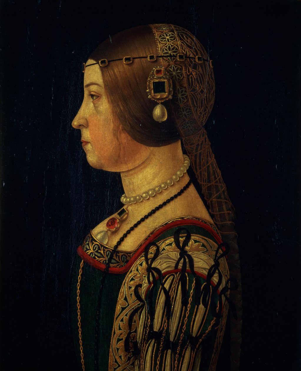Portret Barbary Pallavicino, ok. 1520-28 (panel) autorstwa Alessandro, Araldi