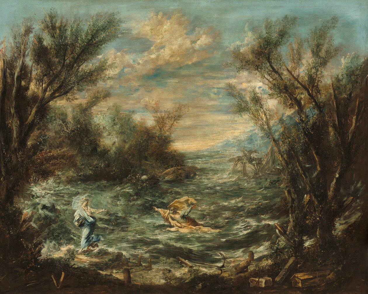 Chrystus nad Morzem Galilejskim autorstwa Alessandro Magnasco