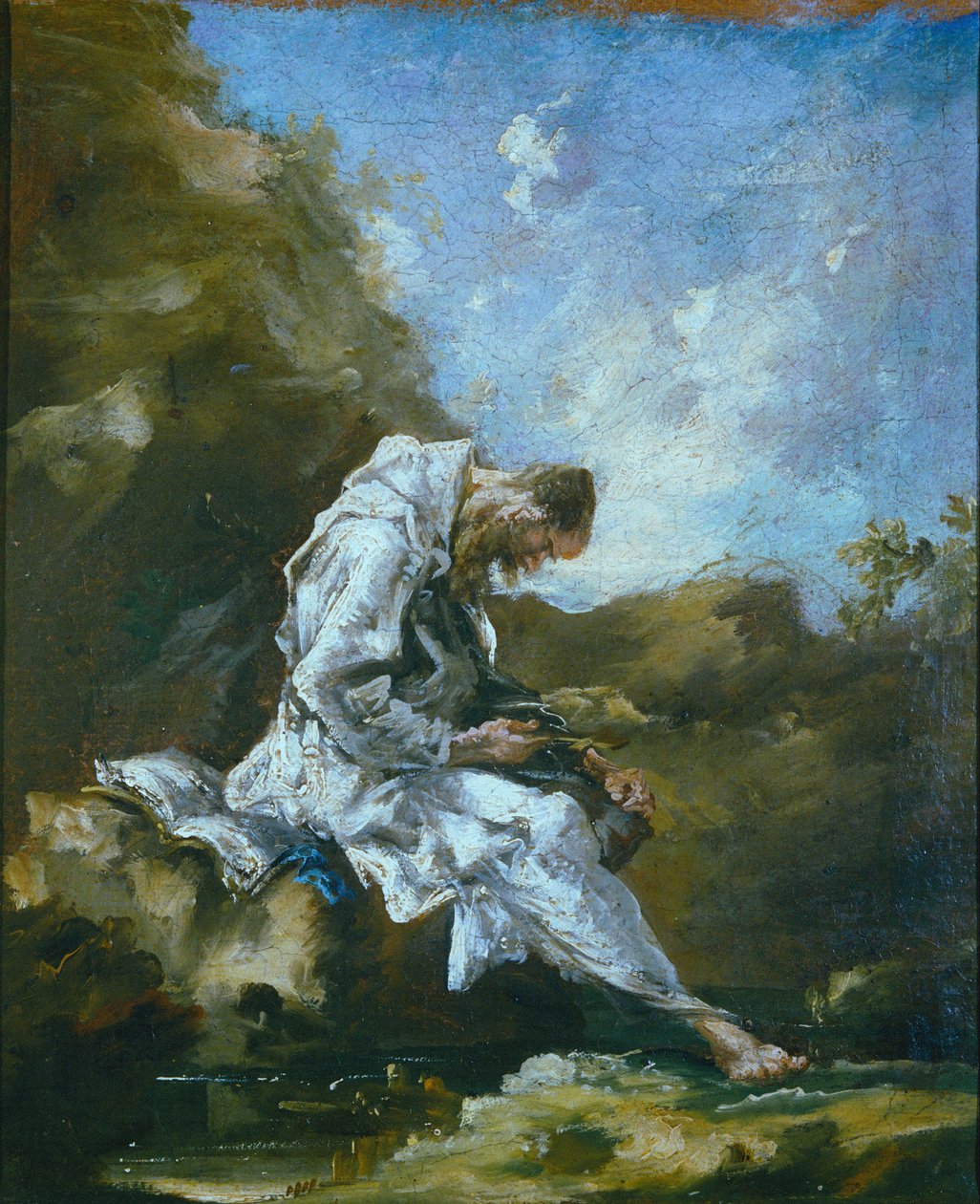 Pustelnik na pustyni autorstwa Alessandro Magnasco