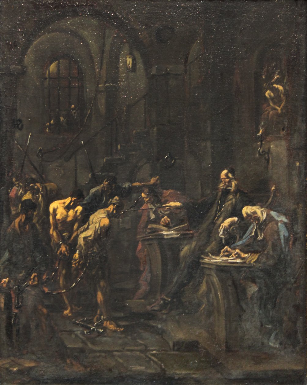 Żenujące przesłuchanie (scena tortur) autorstwa Alessandro Magnasco