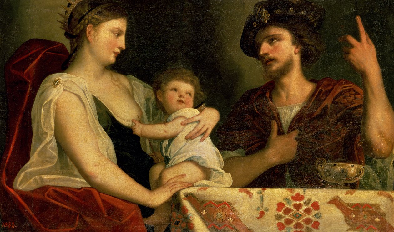 Eumenes (ok. 362-316 pne) i Roksana (zm. 310 pne) autorstwa Alessandro Padovanino