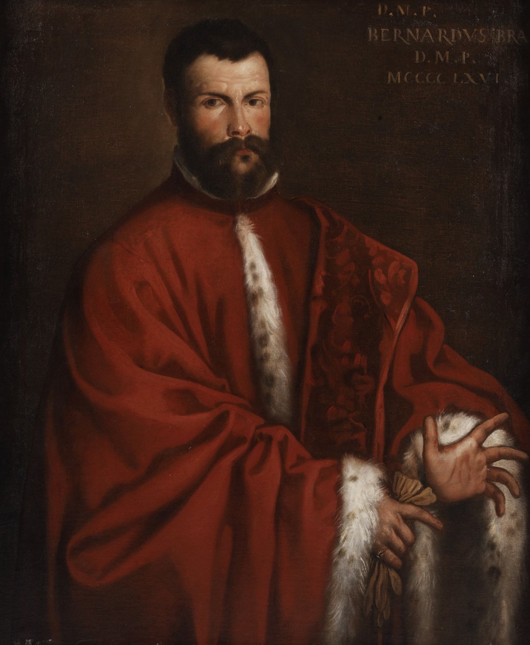 Pośmiertny portret sędziego weneckiego Bernardo Bra (1466) autorstwa Alessandro Varotari