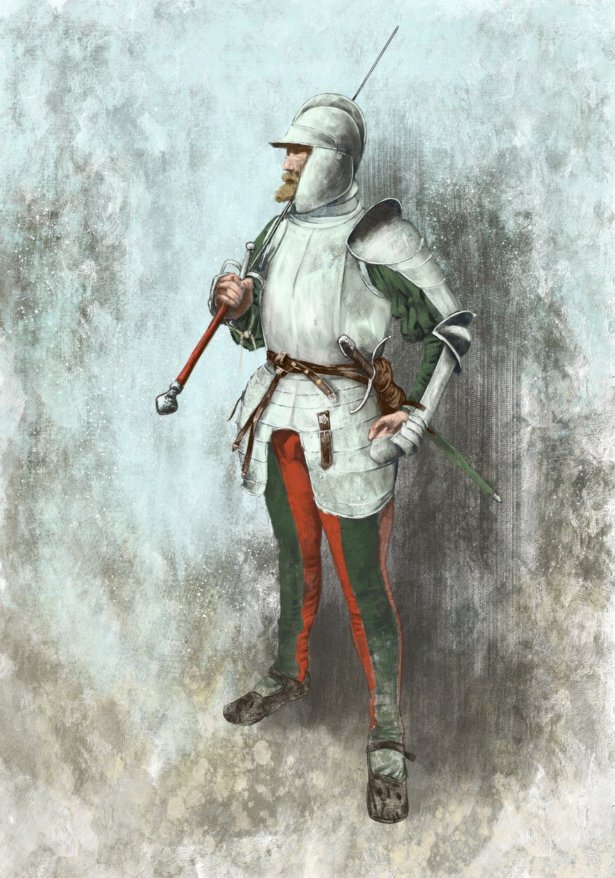 Lansquenet w zbroi (ilustracja) autorstwa Alessandro Lonati