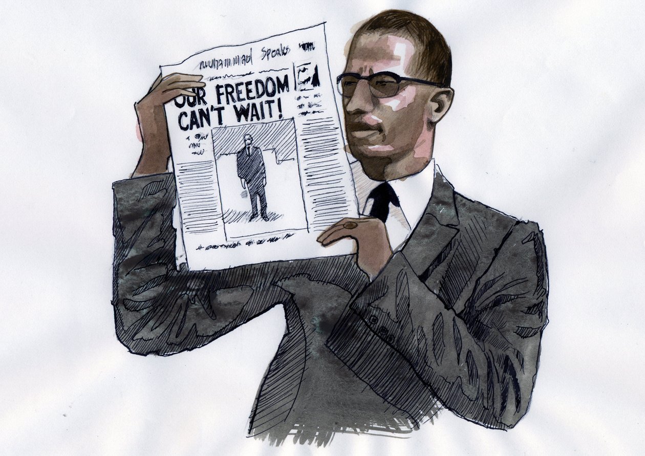 Malcolm X (1925-1965) Afroamerykański aktywista autorstwa Alessandro Lonati