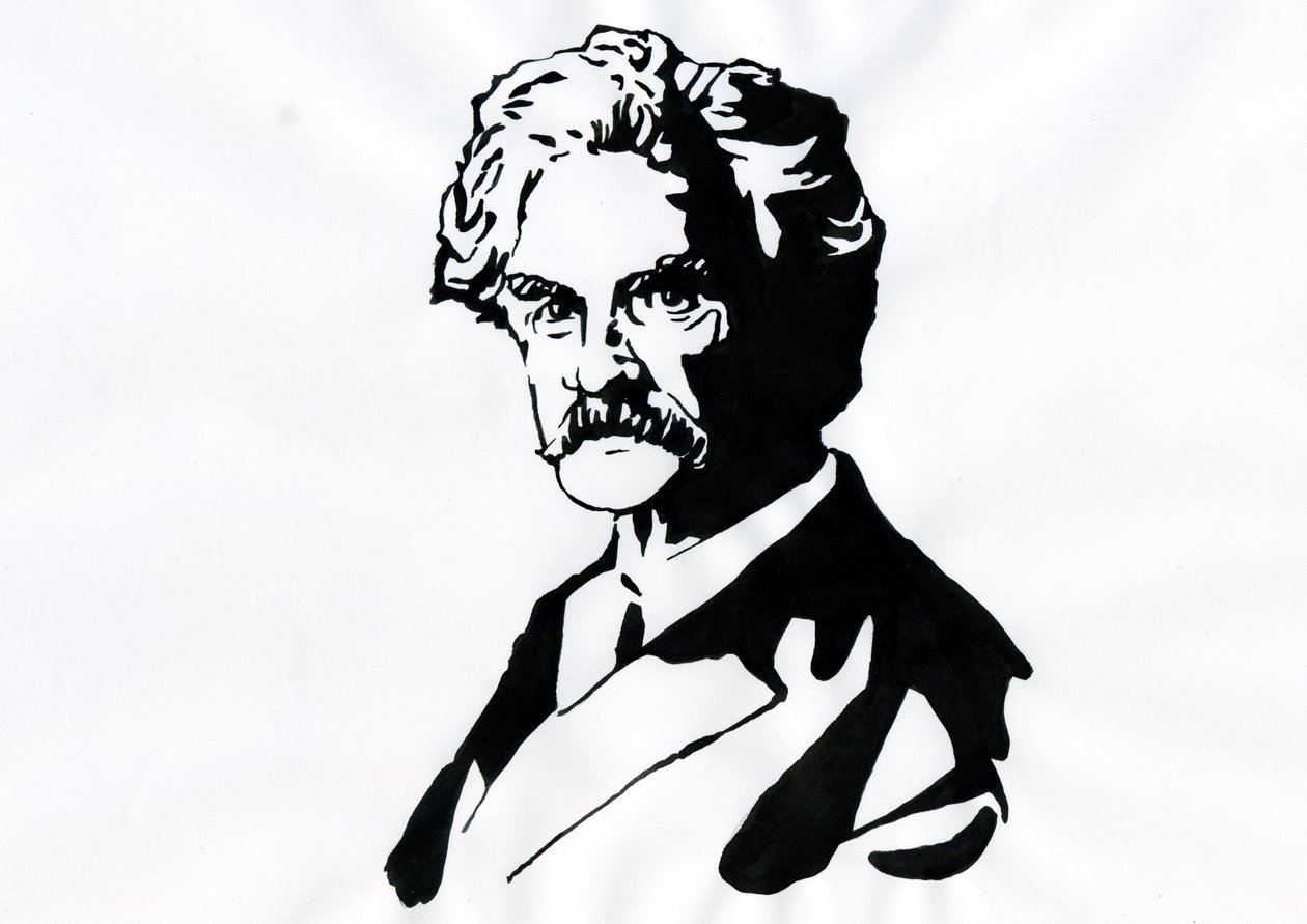 Portret Marka Twaina (1835-1910) autorstwa Alessandro Lonati