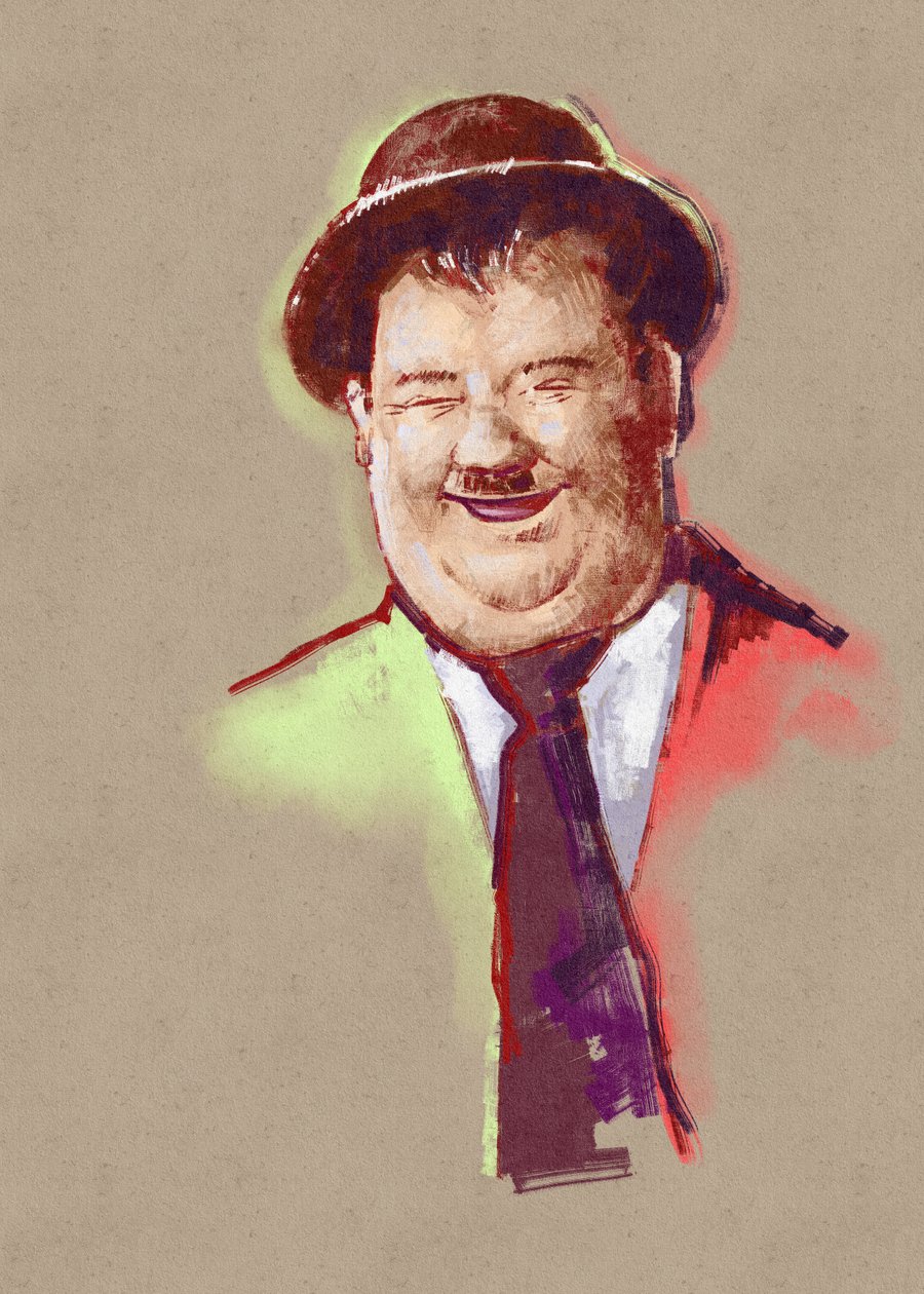 Portret komika Olivera Hardy