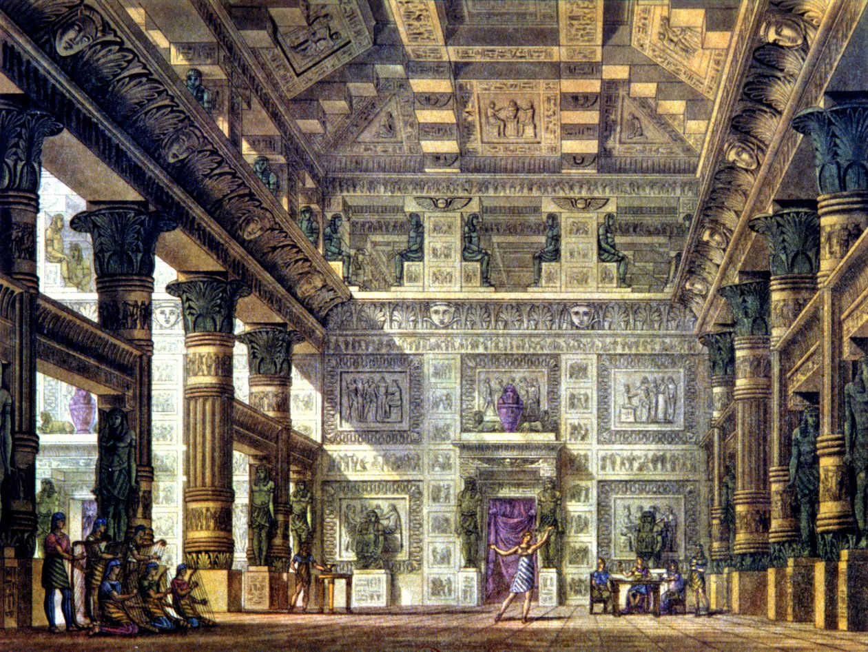 Scena tańca w starożytnym Egipcie w Memphis autorstwa Alessandro Sanquirico